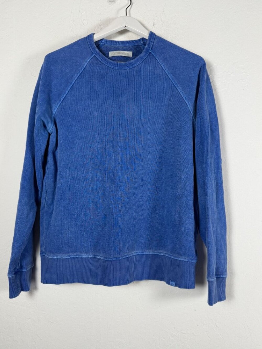 Outerknown Mens Blue Hemp Organic Cotton Crewneck Sweatshirt Medium Pullover